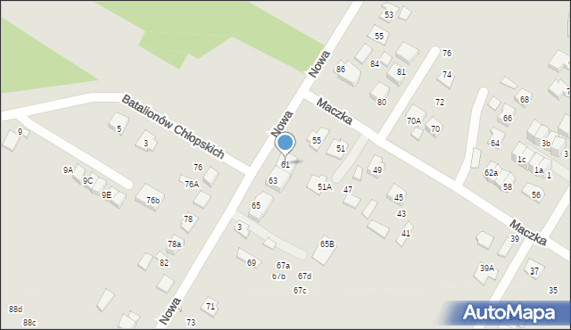 Radzymin, Nowa, 61, mapa Radzymin