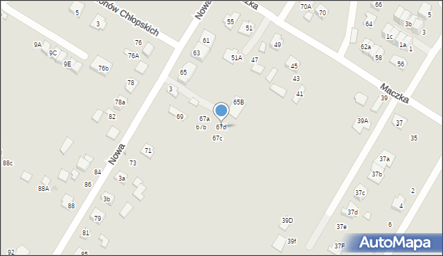 Radzymin, Nowa, 67d, mapa Radzymin