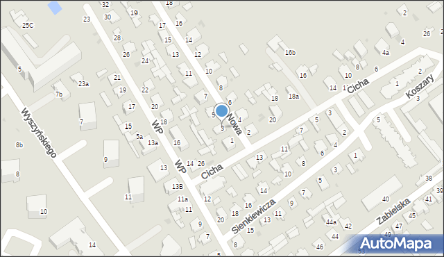 Radzyń Podlaski, Nowa, 3, mapa Radzyń Podlaski