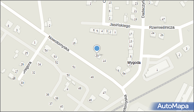 Rakoniewice, Nowotomyska, 23, mapa Rakoniewice