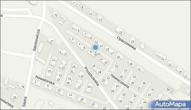 Raszyn, Nowoczesna, 10, mapa Raszyn