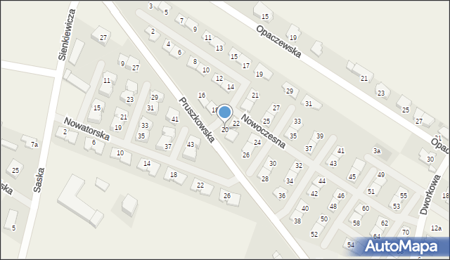 Raszyn, Nowoczesna, 20, mapa Raszyn