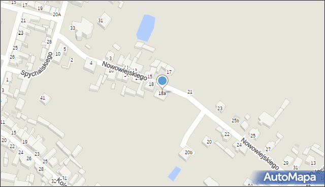 Rawicz, Nowowiejskiego Feliksa, 18a, mapa Rawicz