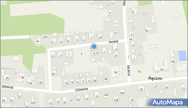 Ręczno, Nowa, 3, mapa Ręczno