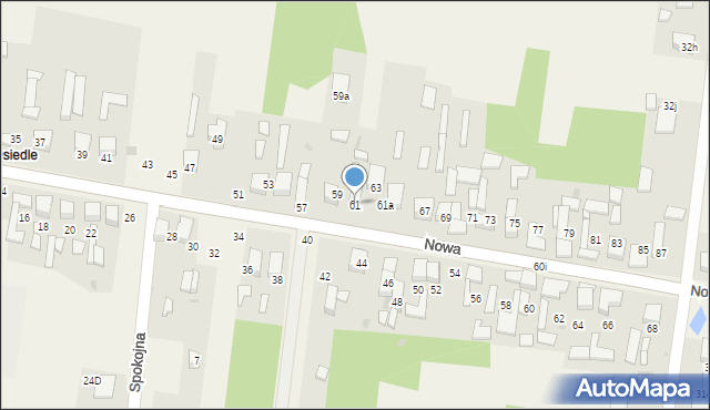 Rędziny, Nowa, 61, mapa Rędziny