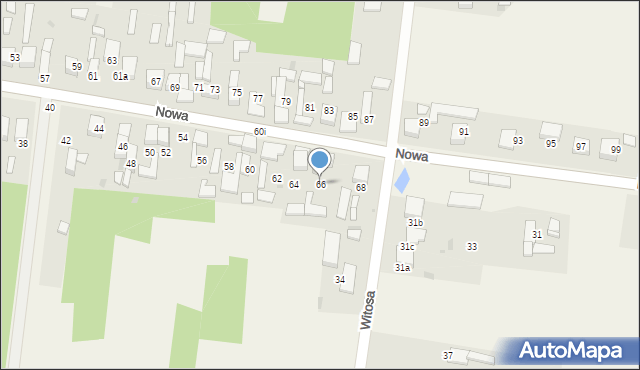 Rędziny, Nowa, 66, mapa Rędziny