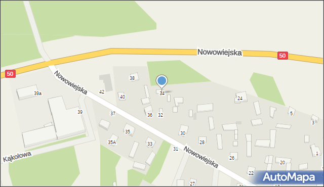 Regut, Nowowiejska, 34, mapa Regut