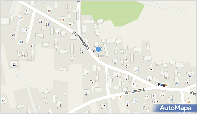Regut, Nowowiejska, 8, mapa Regut