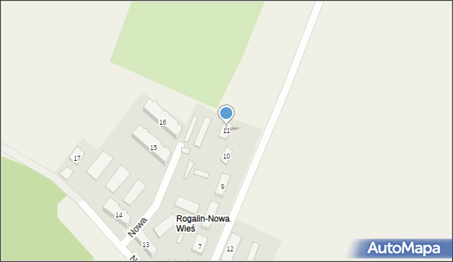 Rogalin, Nowa, 11, mapa Rogalin