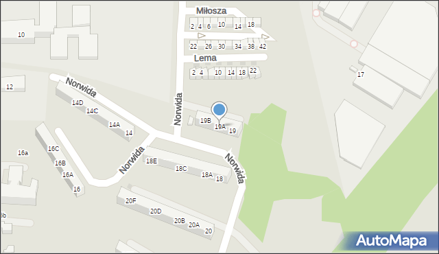 Ruda Śląska, Norwida Cypriana Kamila, 19A, mapa Rudy Śląskiej