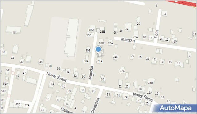 Ruda Śląska, Nowy Świat, 28D, mapa Rudy Śląskiej