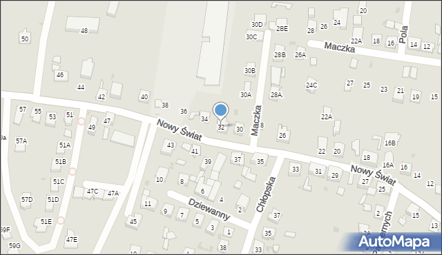 Ruda Śląska, Nowy Świat, 32, mapa Rudy Śląskiej