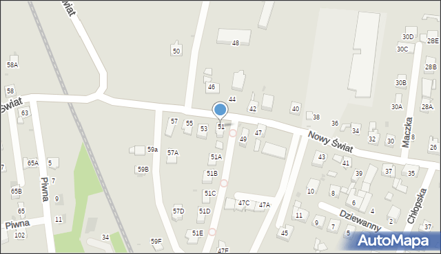 Ruda Śląska, Nowy Świat, 51, mapa Rudy Śląskiej