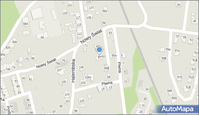 Ruda Śląska, Nowy Świat, 67, mapa Rudy Śląskiej