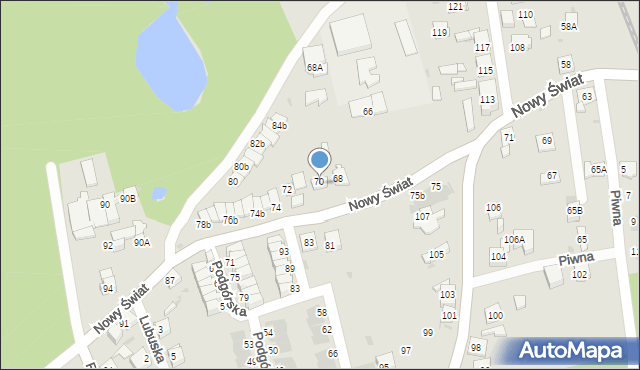 Ruda Śląska, Nowy Świat, 70, mapa Rudy Śląskiej