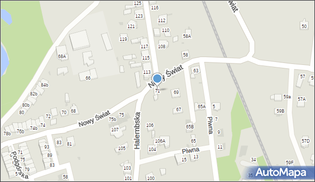 Ruda Śląska, Nowy Świat, 71, mapa Rudy Śląskiej