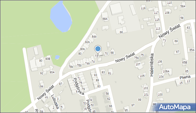 Ruda Śląska, Nowy Świat, 72b, mapa Rudy Śląskiej