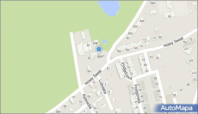 Ruda Śląska, Nowy Świat, 90A, mapa Rudy Śląskiej