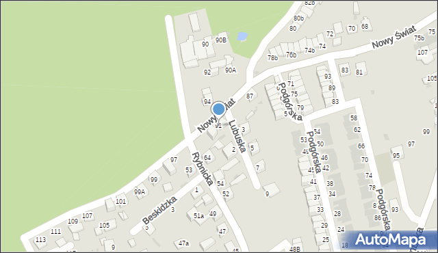 Ruda Śląska, Nowy Świat, 91, mapa Rudy Śląskiej