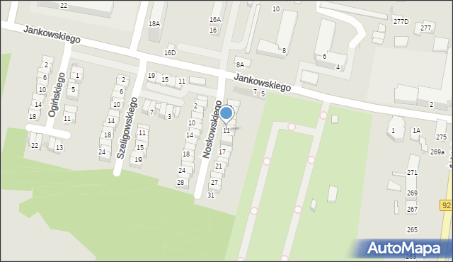 Ruda Śląska, Noskowskiego Zygmunta, 11, mapa Rudy Śląskiej