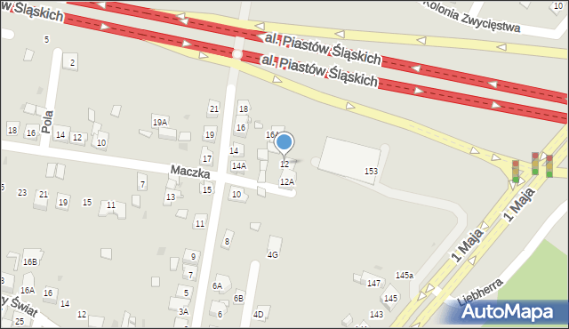 Ruda Śląska, Nowa, 12, mapa Rudy Śląskiej