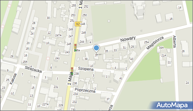 Ruda Śląska, Nowary Antoniego, 37, mapa Rudy Śląskiej