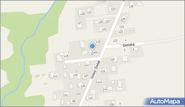 Rybna, Nowy Świat, 117, mapa Rybna