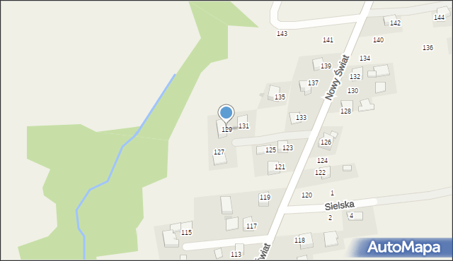 Rybna, Nowy Świat, 129, mapa Rybna