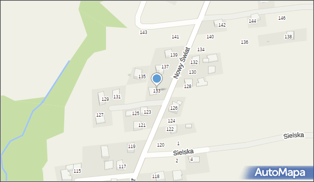 Rybna, Nowy Świat, 133, mapa Rybna