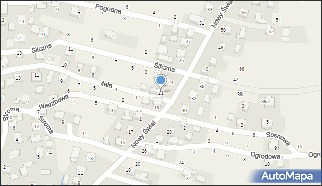 Rybna, Nowy Świat, 21, mapa Rybna