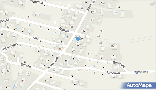 Rybna, Nowy Świat, 32, mapa Rybna