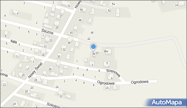 Rybna, Nowy Świat, 34, mapa Rybna
