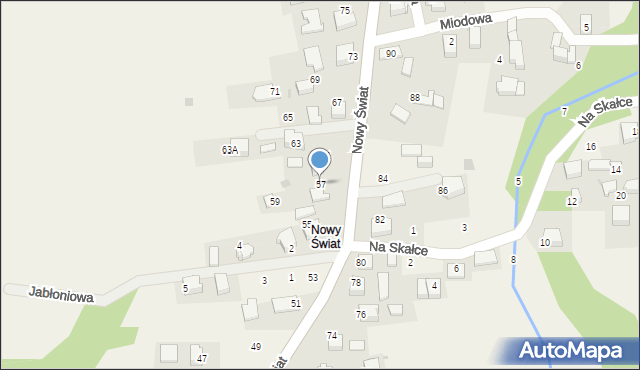 Rybna, Nowy Świat, 57, mapa Rybna