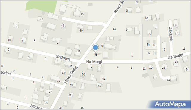 Rybna, Nowy Świat, 58, mapa Rybna