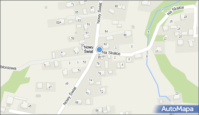 Rybna, Nowy Świat, 80, mapa Rybna