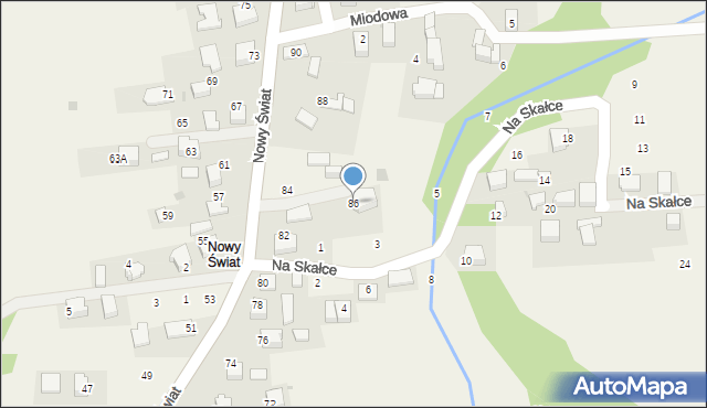 Rybna, Nowy Świat, 86, mapa Rybna