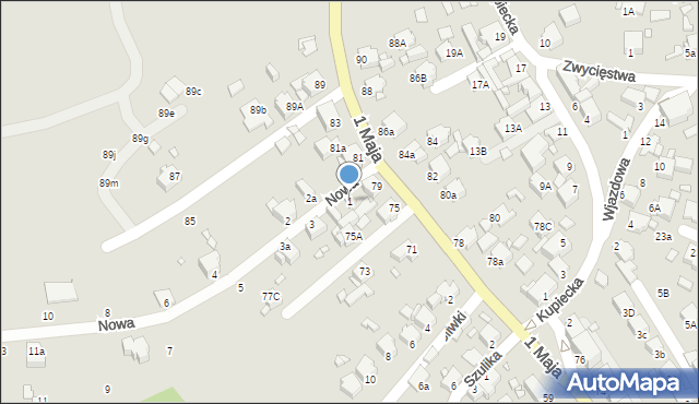 Rybnik, Nowa, 1, mapa Rybnika