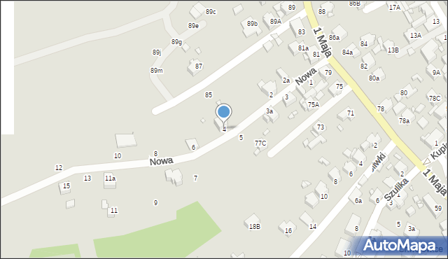 Rybnik, Nowa, 4, mapa Rybnika