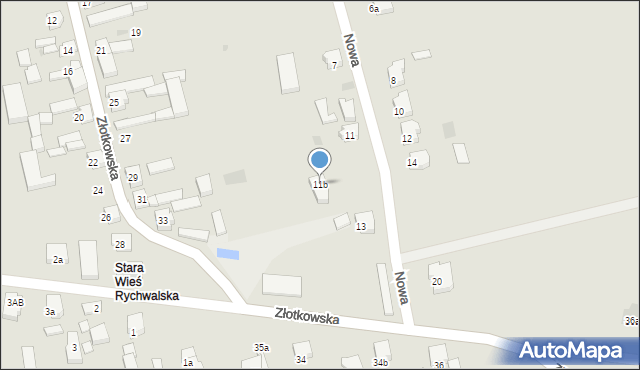 Rychwał, Nowa, 11b, mapa Rychwał