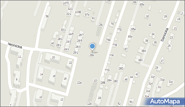 Rzeszów, Nowosądecka, 26c, mapa Rzeszów