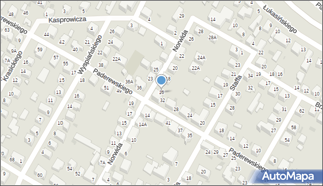 Siedlce, Norwida Cypriana Kamila, 16, mapa Siedlce