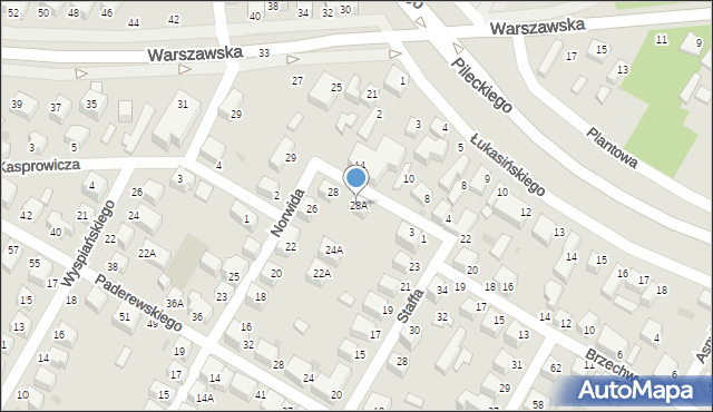 Siedlce, Norwida Cypriana Kamila, 28A, mapa Siedlce
