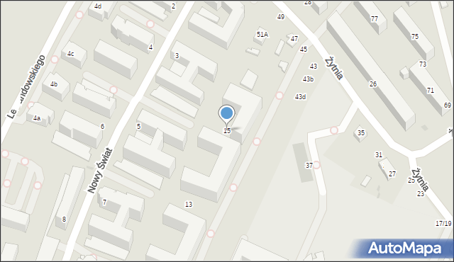 Siedlce, Nowy Świat, 15, mapa Siedlce