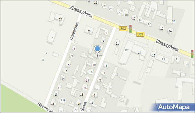 Siedlec, Nowy Świat, 8, mapa Siedlec