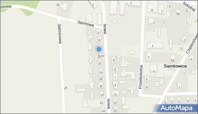 Siemkowice, Nowa, 10, mapa Siemkowice