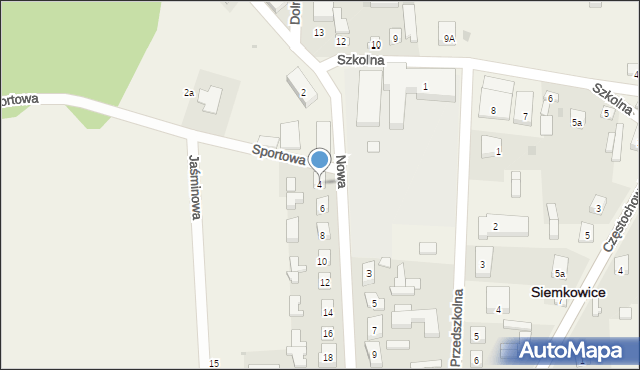 Siemkowice, Nowa, 4, mapa Siemkowice