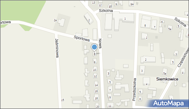 Siemkowice, Nowa, 6, mapa Siemkowice