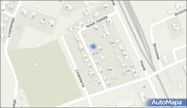 Sierakowice, Nowe Osiedle, 11, mapa Sierakowice