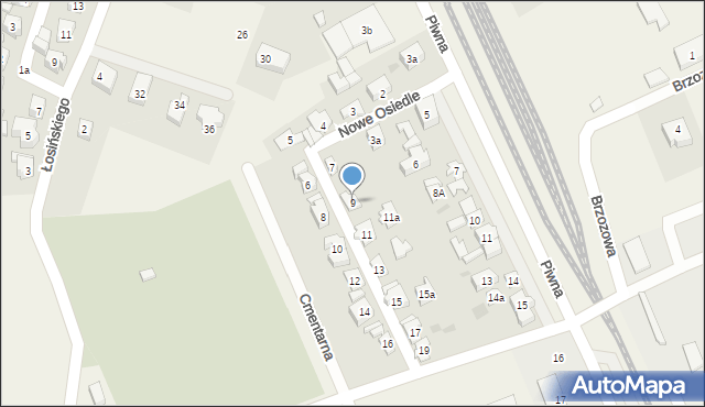 Sierakowice, Nowe Osiedle, 9, mapa Sierakowice