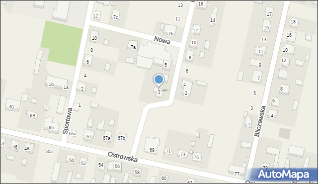 Sieroszewice, Nowa, 1, mapa Sieroszewice